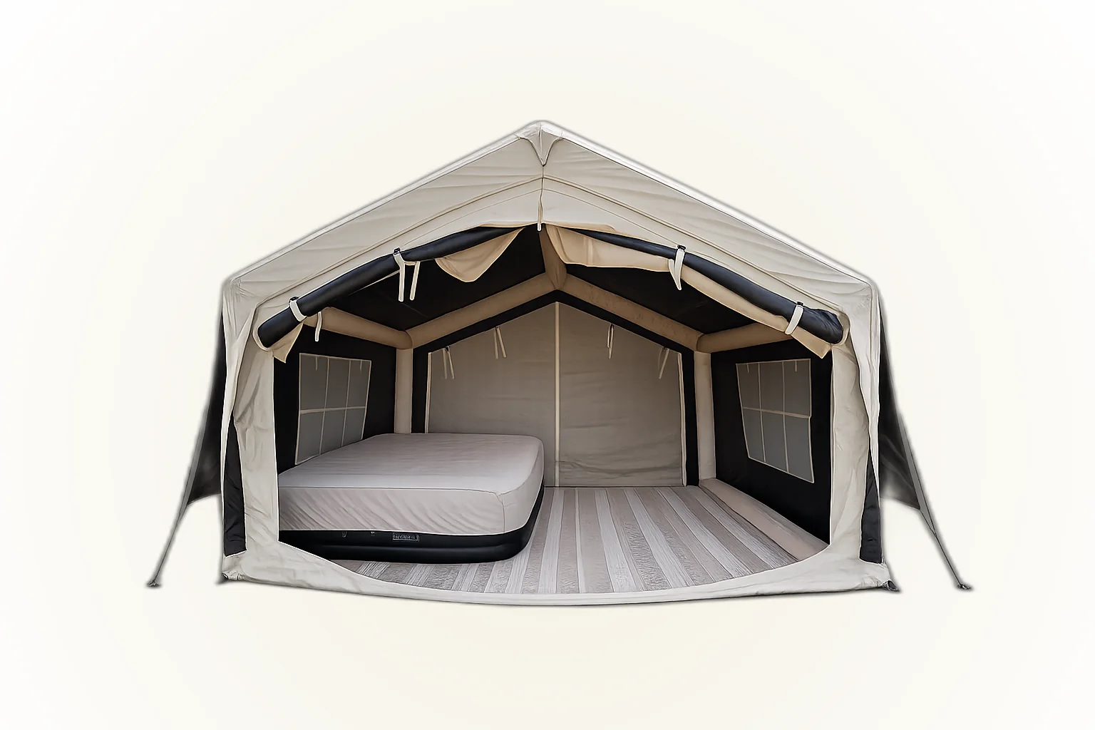 Comfort-Zelt für zwei Personen mit Luftbett und Lichterkette — Camping in Spielberg