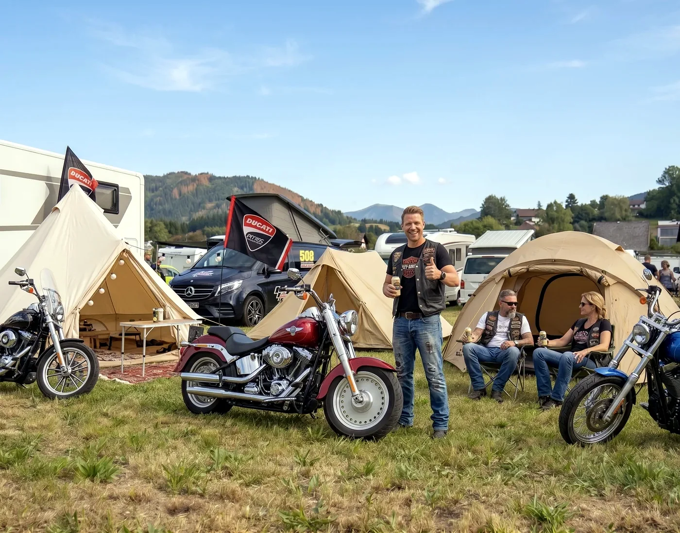 S Harleyem i hippie šatorom kamp je dvostruko zabavniji